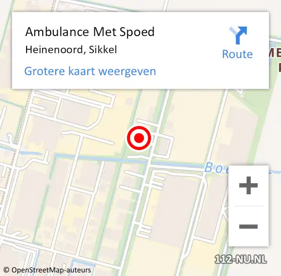 Locatie op kaart van de 112 melding: Ambulance Met Spoed Naar Heinenoord, Sikkel op 16 mei 2024 14:06