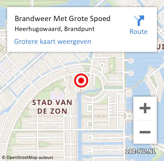 Locatie op kaart van de 112 melding: Brandweer Met Grote Spoed Naar Heerhugowaard, Brandpunt op 16 mei 2024 14:19