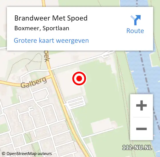 Locatie op kaart van de 112 melding: Brandweer Met Spoed Naar Boxmeer, Sportlaan op 16 mei 2024 14:22