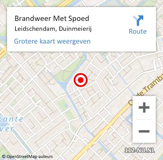 Locatie op kaart van de 112 melding: Brandweer Met Spoed Naar Leidschendam, Duinmeierij op 16 mei 2024 14:30
