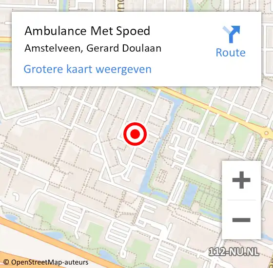 Locatie op kaart van de 112 melding: Ambulance Met Spoed Naar Amstelveen, Gerard Doulaan op 16 mei 2024 14:41