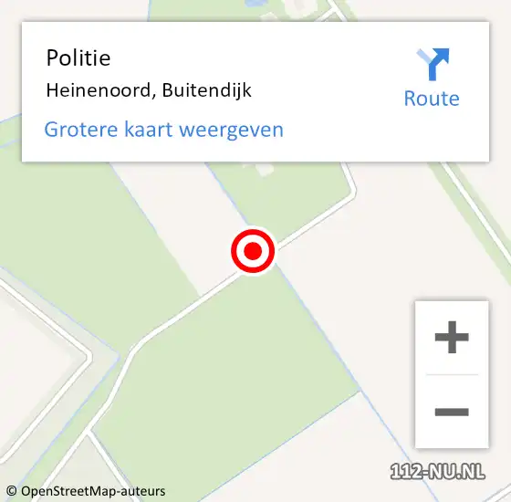 Locatie op kaart van de 112 melding: Politie Heinenoord, Buitendijk op 16 mei 2024 14:42