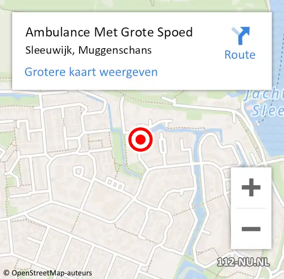 Locatie op kaart van de 112 melding: Ambulance Met Grote Spoed Naar Sleeuwijk, Muggenschans op 16 mei 2024 14:53