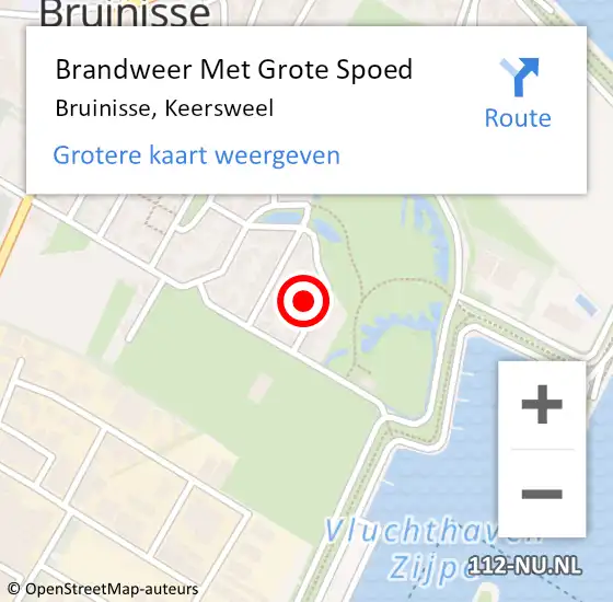 Locatie op kaart van de 112 melding: Brandweer Met Grote Spoed Naar Bruinisse, Keersweel op 16 mei 2024 14:56