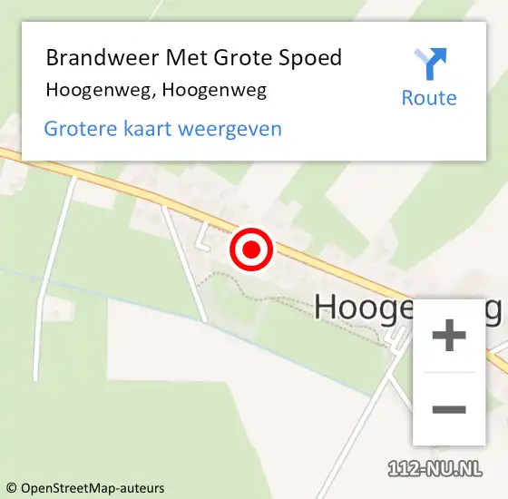 Locatie op kaart van de 112 melding: Brandweer Met Grote Spoed Naar Hoogenweg, Hoogenweg op 16 mei 2024 15:24
