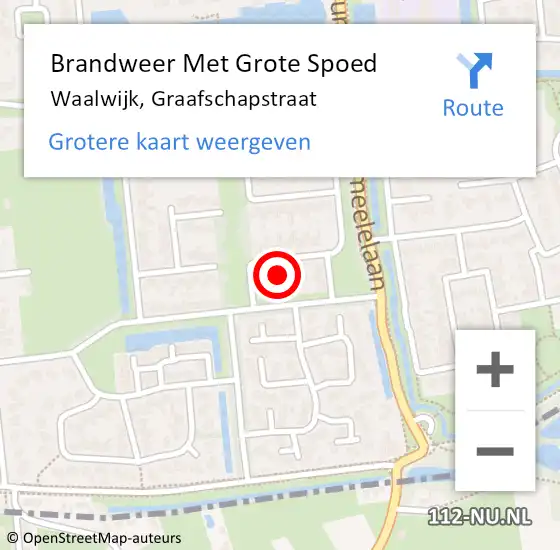 Locatie op kaart van de 112 melding: Brandweer Met Grote Spoed Naar Waalwijk, Graafschapstraat op 16 mei 2024 15:26