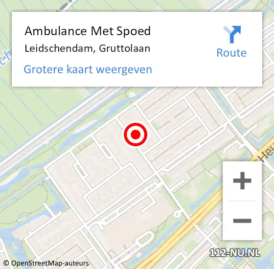 Locatie op kaart van de 112 melding: Ambulance Met Spoed Naar Leidschendam, Gruttolaan op 16 mei 2024 15:46