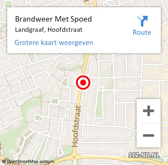 Locatie op kaart van de 112 melding: Brandweer Met Spoed Naar Landgraaf, Hoofdstraat op 16 mei 2024 15:55