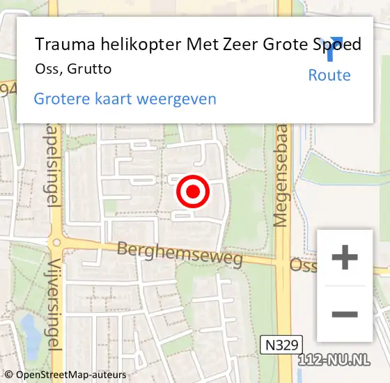 Locatie op kaart van de 112 melding: Trauma helikopter Met Zeer Grote Spoed Naar Oss, Grutto op 16 mei 2024 15:59