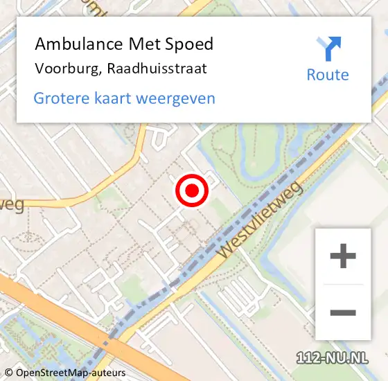 Locatie op kaart van de 112 melding: Ambulance Met Spoed Naar Voorburg, Raadhuisstraat op 16 mei 2024 16:02