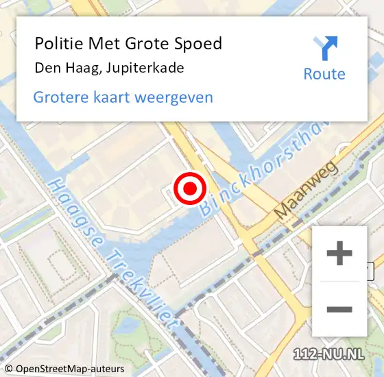 Locatie op kaart van de 112 melding: Politie Met Grote Spoed Naar Den Haag, Jupiterkade op 16 mei 2024 16:17