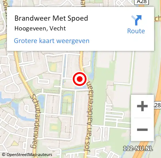 Locatie op kaart van de 112 melding: Brandweer Met Spoed Naar Hoogeveen, Vecht op 16 mei 2024 17:08