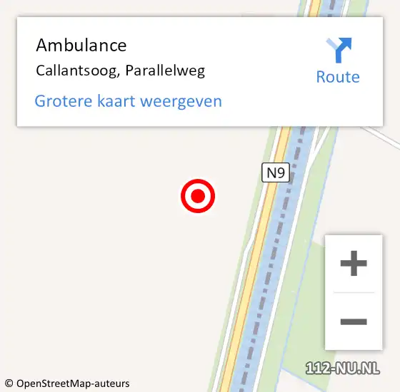 Locatie op kaart van de 112 melding: Ambulance Callantsoog, Parallelweg op 16 mei 2024 17:17