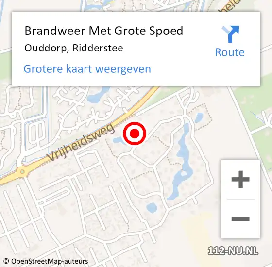 Locatie op kaart van de 112 melding: Brandweer Met Grote Spoed Naar Ouddorp, Ridderstee op 16 mei 2024 17:35