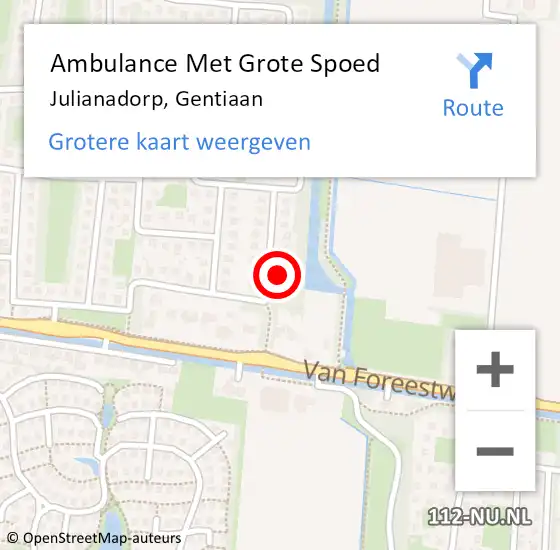 Locatie op kaart van de 112 melding: Ambulance Met Grote Spoed Naar Julianadorp, Gentiaan op 16 mei 2024 17:40