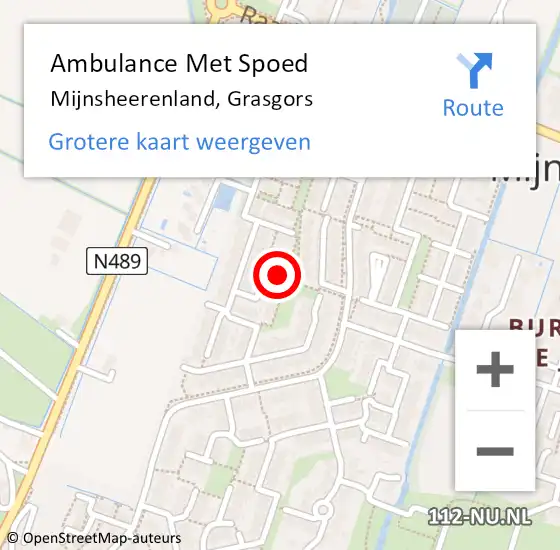 Locatie op kaart van de 112 melding: Ambulance Met Spoed Naar Mijnsheerenland, Grasgors op 16 mei 2024 17:54