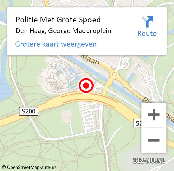 Locatie op kaart van de 112 melding: Politie Met Grote Spoed Naar Den Haag, George Maduroplein op 16 mei 2024 17:54