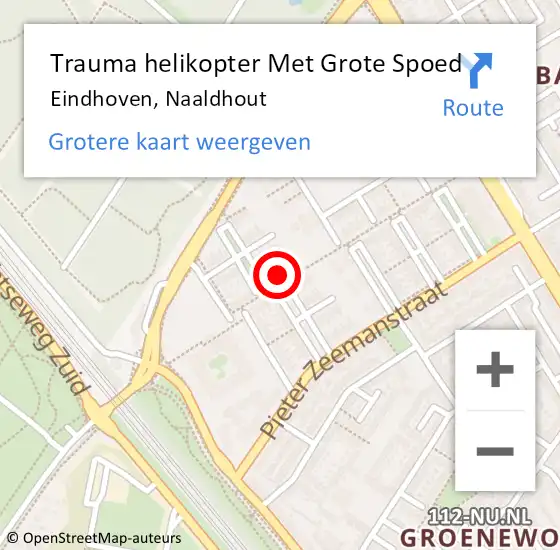 Locatie op kaart van de 112 melding: Trauma helikopter Met Grote Spoed Naar Eindhoven, Naaldhout op 16 mei 2024 17:55