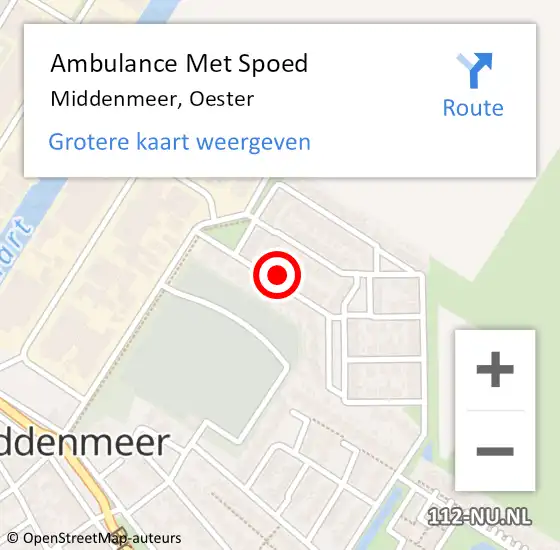 Locatie op kaart van de 112 melding: Ambulance Met Spoed Naar Middenmeer, Oester op 16 mei 2024 18:08