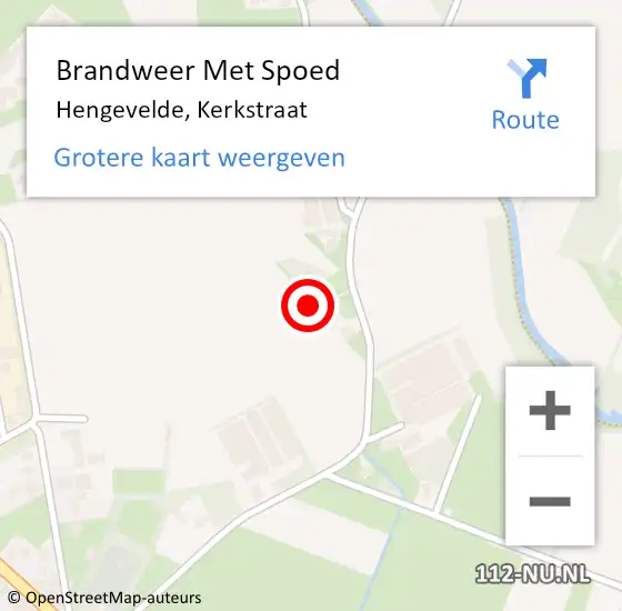 Locatie op kaart van de 112 melding: Brandweer Met Spoed Naar Hengevelde, Kerkstraat op 16 mei 2024 18:17