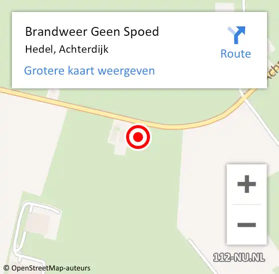 Locatie op kaart van de 112 melding: Brandweer Geen Spoed Naar Hedel, Achterdijk op 16 mei 2024 18:48