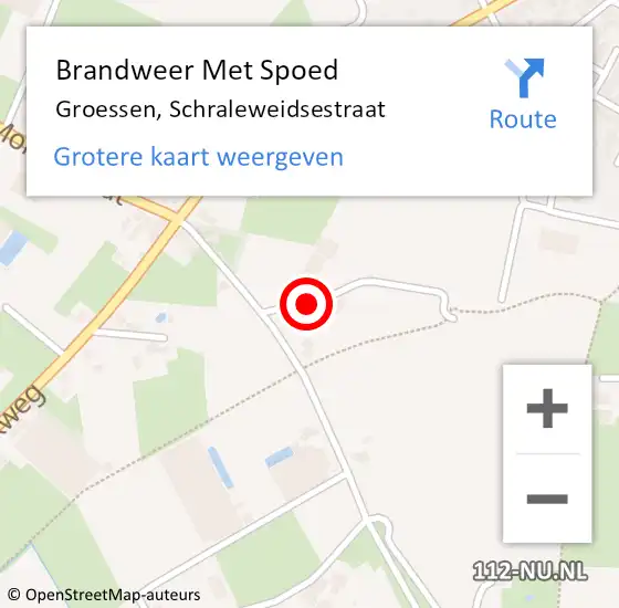Locatie op kaart van de 112 melding: Brandweer Met Spoed Naar Groessen, Schraleweidsestraat op 16 mei 2024 19:12