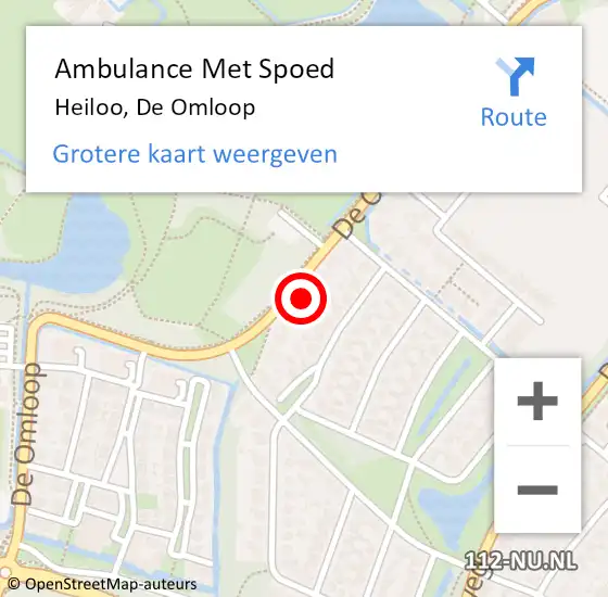 Locatie op kaart van de 112 melding: Ambulance Met Spoed Naar Heiloo, De Omloop op 16 mei 2024 19:14