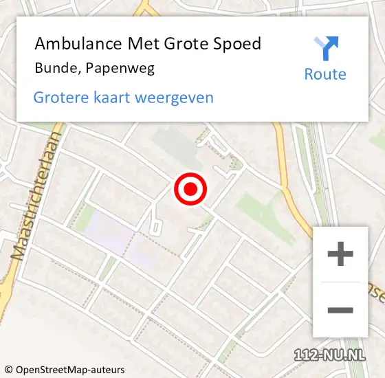 Locatie op kaart van de 112 melding: Ambulance Met Grote Spoed Naar Bunde, Papenweg op 6 oktober 2014 09:18