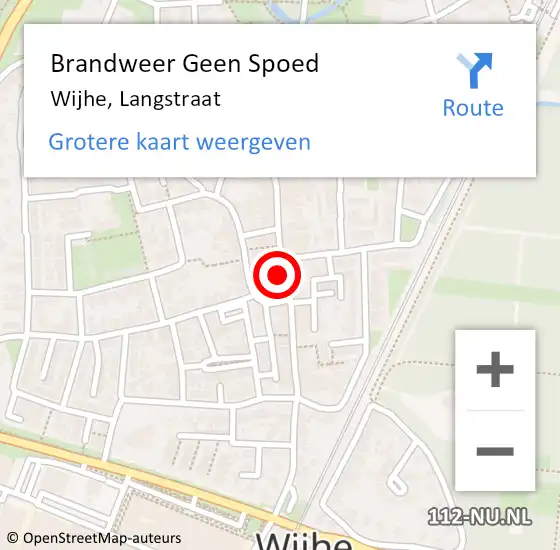 Locatie op kaart van de 112 melding: Brandweer Geen Spoed Naar Wijhe, Langstraat op 16 mei 2024 19:24