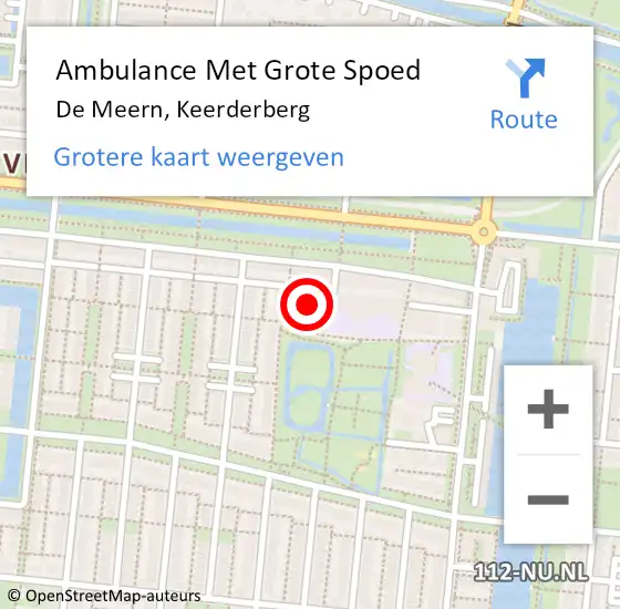 Locatie op kaart van de 112 melding: Ambulance Met Grote Spoed Naar De Meern, Keerderberg op 6 oktober 2014 09:18