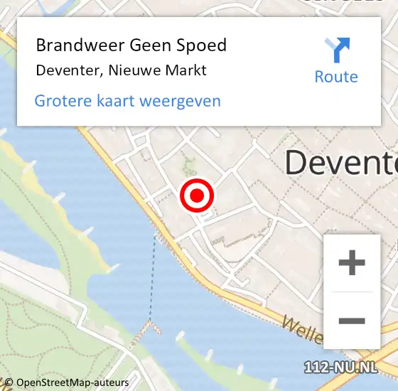 Locatie op kaart van de 112 melding: Brandweer Geen Spoed Naar Deventer, Nieuwe Markt op 16 mei 2024 19:48