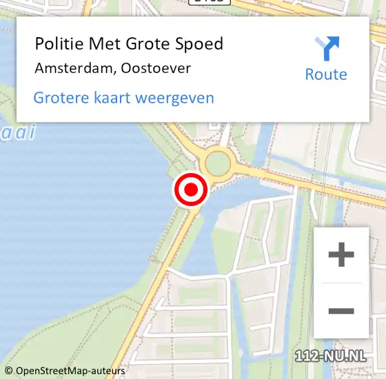 Locatie op kaart van de 112 melding: Politie Met Grote Spoed Naar Amsterdam, Oostoever op 16 mei 2024 19:54