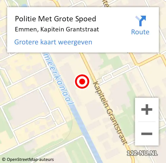 Locatie op kaart van de 112 melding: Politie Met Grote Spoed Naar Emmen, Kapitein Grantstraat op 16 mei 2024 20:46