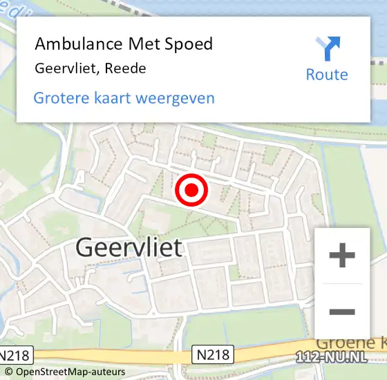 Locatie op kaart van de 112 melding: Ambulance Met Spoed Naar Geervliet, Reede op 16 mei 2024 21:52