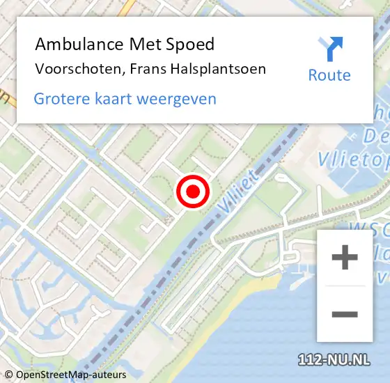 Locatie op kaart van de 112 melding: Ambulance Met Spoed Naar Voorschoten, Frans Halsplantsoen op 16 mei 2024 22:25