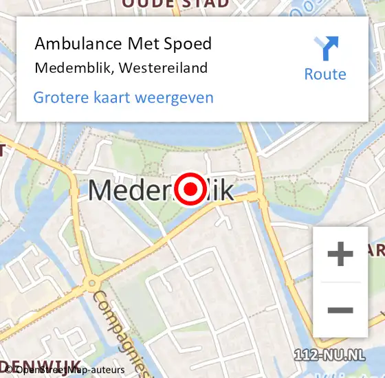 Locatie op kaart van de 112 melding: Ambulance Met Spoed Naar Medemblik, Westereiland op 16 mei 2024 22:32