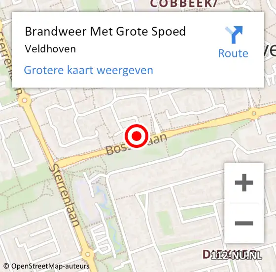 Locatie op kaart van de 112 melding: Brandweer Met Grote Spoed Naar Veldhoven op 16 mei 2024 23:08