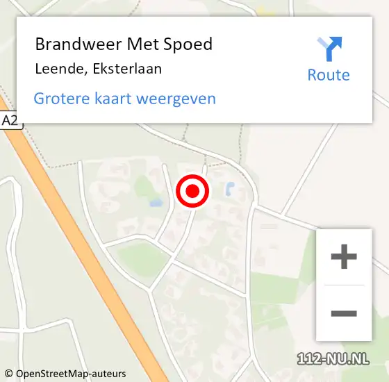 Locatie op kaart van de 112 melding: Brandweer Met Spoed Naar Leende, Eksterlaan op 16 mei 2024 23:39