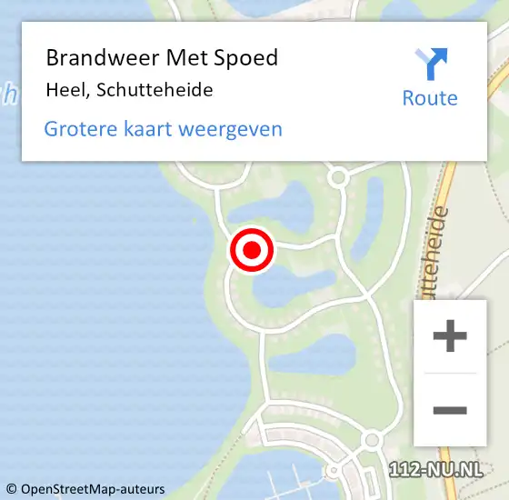 Locatie op kaart van de 112 melding: Brandweer Met Spoed Naar Heel, Schutteheide op 16 mei 2024 23:44