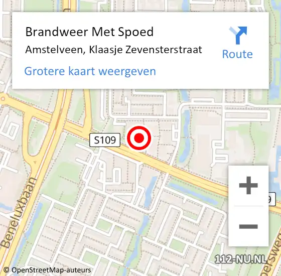 Locatie op kaart van de 112 melding: Brandweer Met Spoed Naar Amstelveen, Klaasje Zevensterstraat op 16 mei 2024 23:47