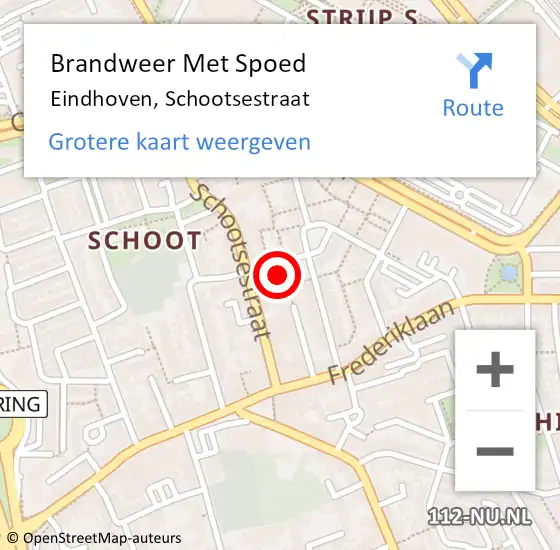 Locatie op kaart van de 112 melding: Brandweer Met Spoed Naar Eindhoven, Schootsestraat op 17 mei 2024 00:04