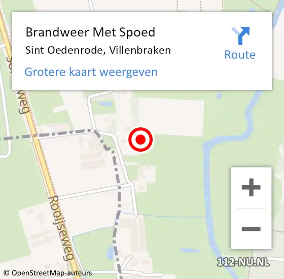 Locatie op kaart van de 112 melding: Brandweer Met Spoed Naar Sint Oedenrode, Villenbraken op 17 mei 2024 01:14