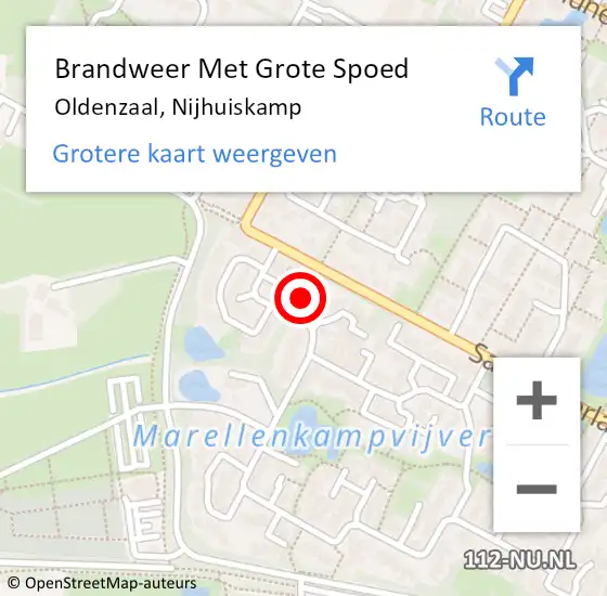 Locatie op kaart van de 112 melding: Brandweer Met Grote Spoed Naar Oldenzaal, Nijhuiskamp op 17 mei 2024 01:33