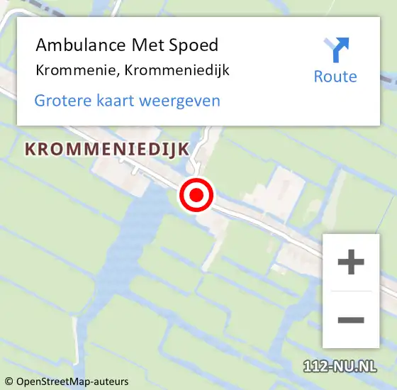 Locatie op kaart van de 112 melding: Ambulance Met Spoed Naar Krommenie, Krommeniedijk op 17 mei 2024 01:47