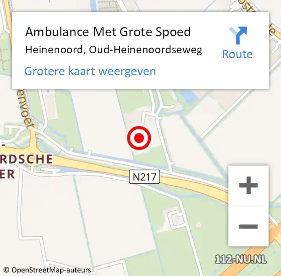 Locatie op kaart van de 112 melding: Ambulance Met Grote Spoed Naar Heinenoord, Oud-Heinenoordseweg op 17 mei 2024 02:50