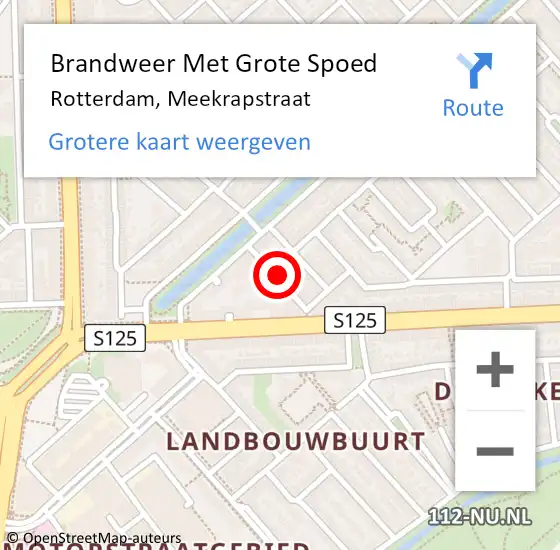 Locatie op kaart van de 112 melding: Brandweer Met Grote Spoed Naar Rotterdam, Meekrapstraat op 17 mei 2024 03:31