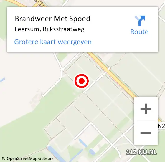 Locatie op kaart van de 112 melding: Brandweer Met Spoed Naar Leersum, Rijksstraatweg op 17 mei 2024 04:00