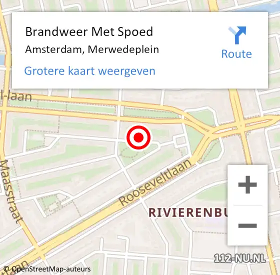 Locatie op kaart van de 112 melding: Brandweer Met Spoed Naar Amsterdam, Merwedeplein op 17 mei 2024 04:33