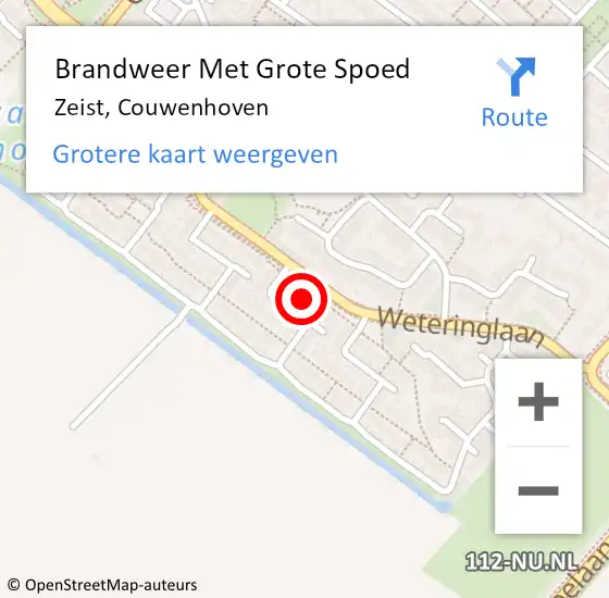 Locatie op kaart van de 112 melding: Brandweer Met Grote Spoed Naar Zeist, Couwenhoven op 17 mei 2024 06:42