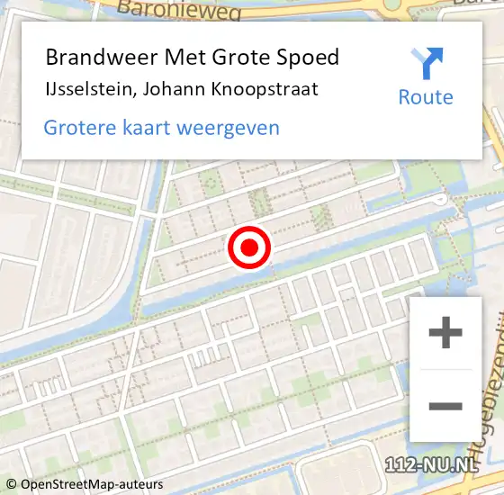 Locatie op kaart van de 112 melding: Brandweer Met Grote Spoed Naar IJsselstein, Johann Knoopstraat op 17 mei 2024 07:37